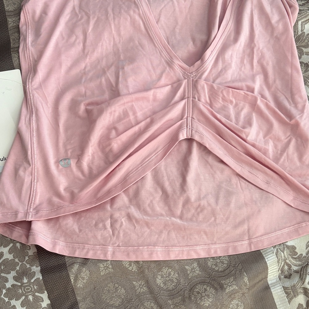 Lululemon Pink Haze Stretch Tank- Size 8 - Open Back - Picture 4 of 7